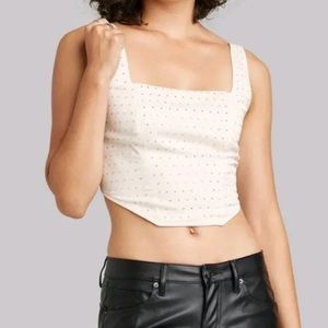 🩶 Wild Fable Rhinestone Corset Sleeveless Top S